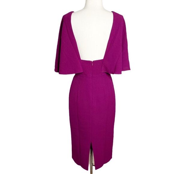 Dress The Population Womens Louisa Dress Size Small Magenta Open Back - Picture 10 of 12
